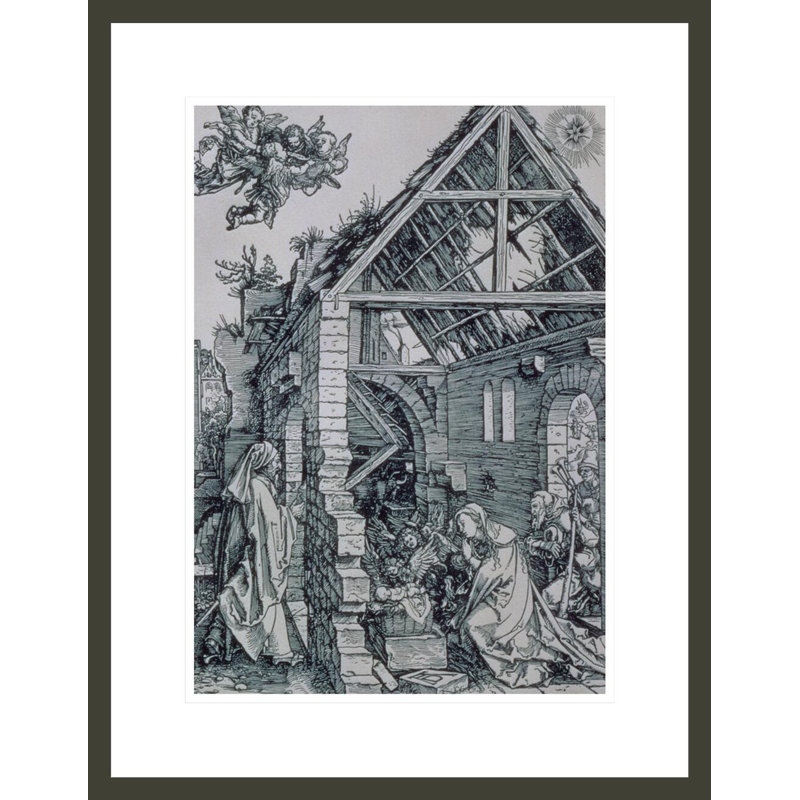 «The Adoration of the Shepherds» par Albrecht Dürer, impression giclée sur cadre, H 21,75 po x l 16,93 po