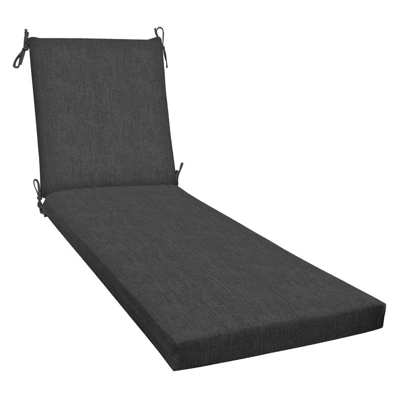 Outdoor Chaise Lounge Cushion – Weather-Resistant, Reversible, Plush Comfort - Basics by Wayfair™, Slate Grey