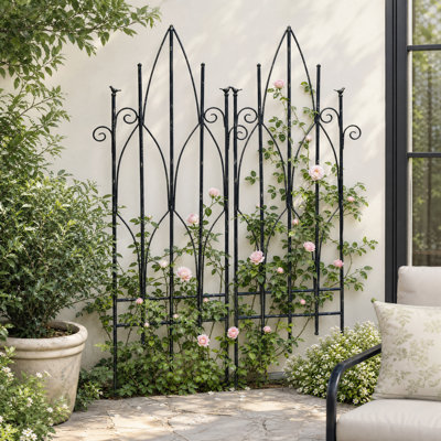 Cthyros Wrought Metal Garden Trellis Fence Panels