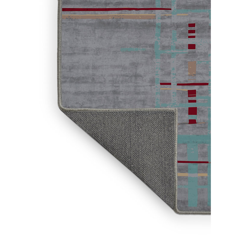 Tapis gris soyeux et moelleux, Rectangle 2 pi x 3 pi