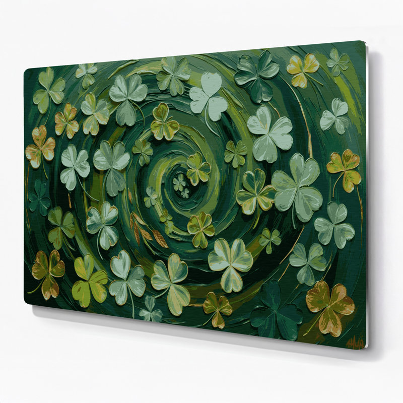 Art mural en métal Botanical Clover Green, H 11 po x l 14 po