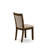 7-Pc Wooden Dining Set Includes a Pedestal Table and 6 Light Tan Linen Fabric Parson Chairs with Padded Back - Antique Walnut-1429610882-1416897603-1416897601