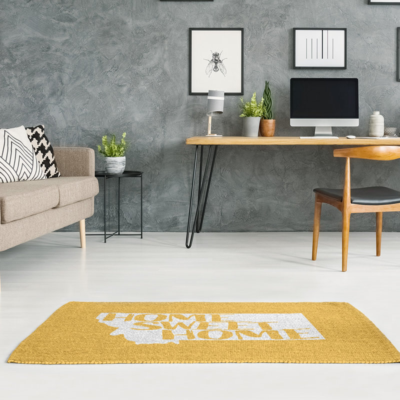 Tapis de zone jaune montana the home, Rectangle 5 pi x 7 pi