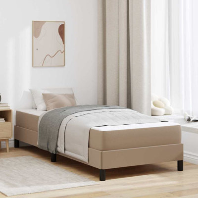  Lit avec matelas en cappuccino 35,4 "x 78,7" en similicuir
