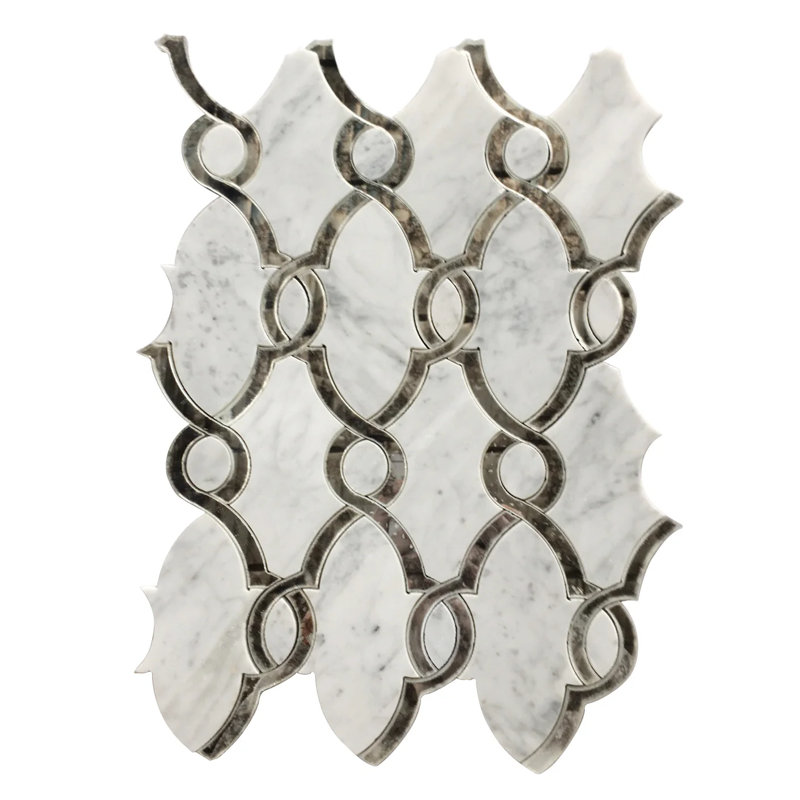 Carreau de mosaïque murale à jet d'eau de 12 po x 12 po Carrara