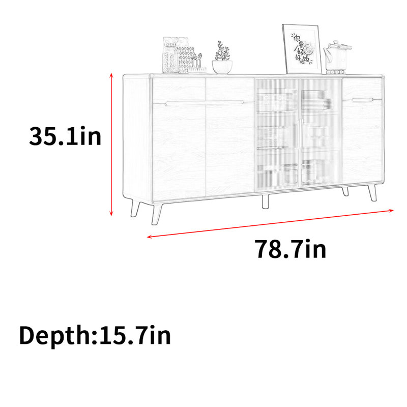 Searcy, 35.1" H x 78.7" W x 15.7" D