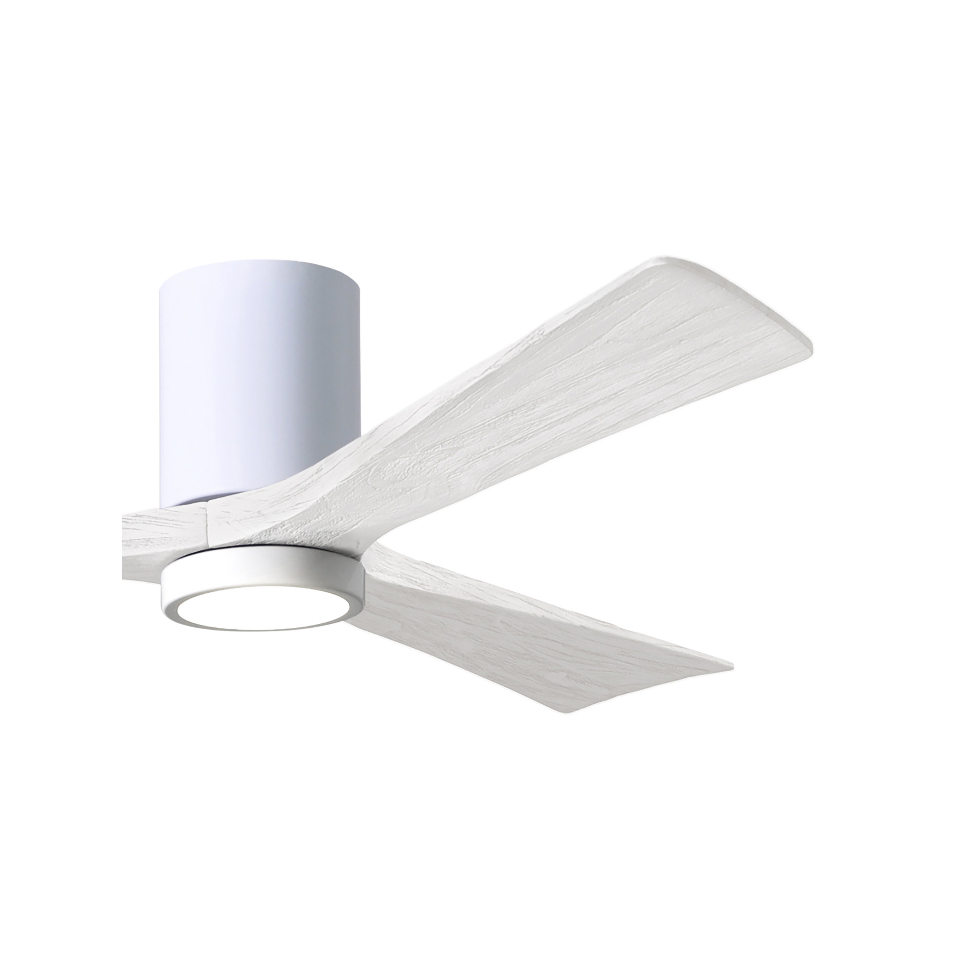 Olivier 3 Blade Ceiling Fan with LED Light Kit, 60", Gloss White, Matte White