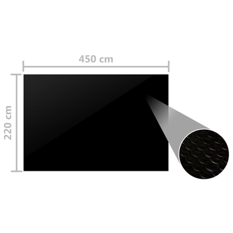 Mudd Pool Cover, 0.5cm H x 450cm W x 220cm D, Black