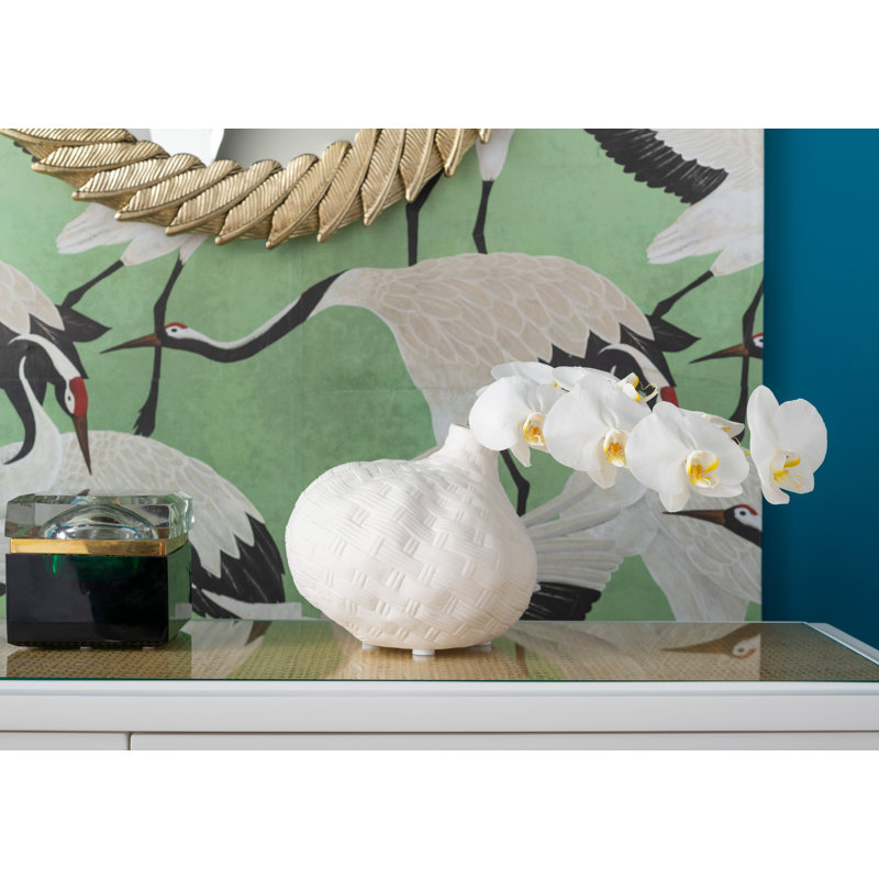 Caanan 48'' W Glass Console Table, Vanilla