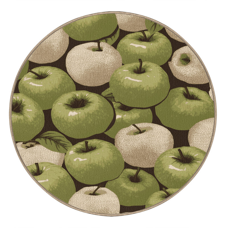  Tapis lavable avec pommes et crème anglaise, Tapis de couloir 2 pi x 5 pi
