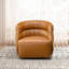 Fauteuil demi-tonneau pivotant en cuir Ambrosina