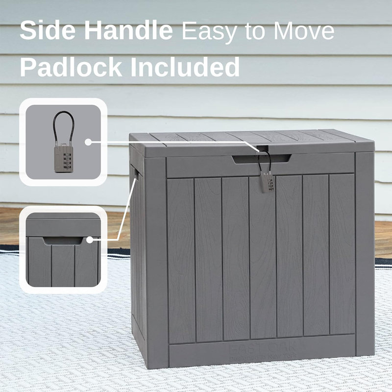 East Oak 31 Gallon Gray Lockable Resin Deck Box