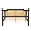 Tête de lit et grand lit, structure en bois de pin, plateforme améliorée - lit coloré avec - construction détaillée, robuste