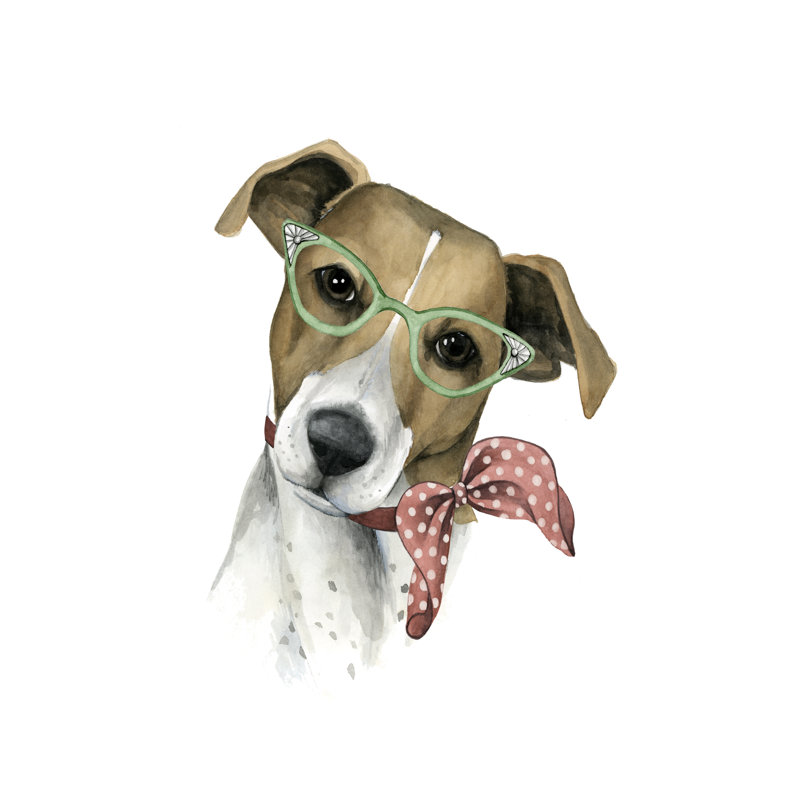 Vogue Dog I by Grace Popp - Wrapped Canvas Painting, 122cm H x 81cm W