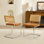 Chaise d'appoint avec dossier en rotin de canne