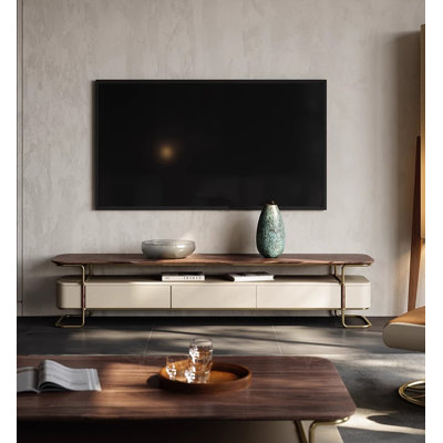 Meuble télé avec plateau de rangement et cadre en métal Modern Luxury