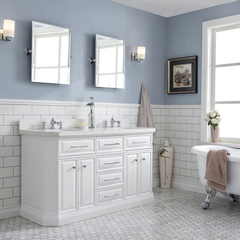 Ainesh 72'' Double Bathroom Vanity with Quartz Top, 60"