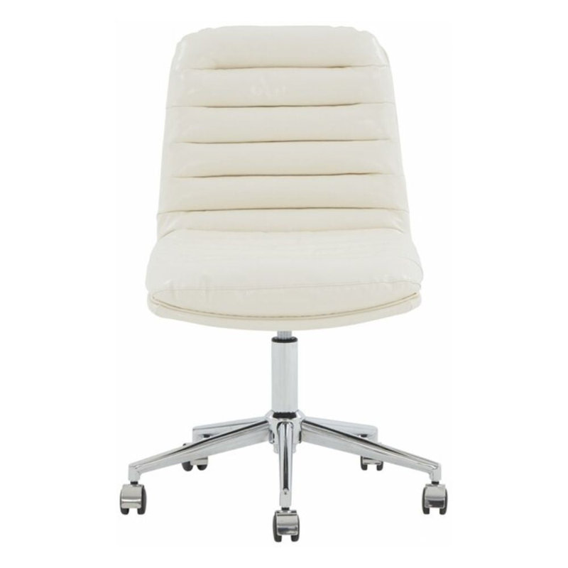 Chaise de bureau en similicuir, Blanc