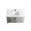 Meuble-lavabo de 46,41 po avec robinet d'évier, 2 portes, 9 tiroirs, gris, lavabo, look moderne, rangement 47 po et trou de robinet, multifonctionnel, bois massif, céramique minimaliste, dessus
