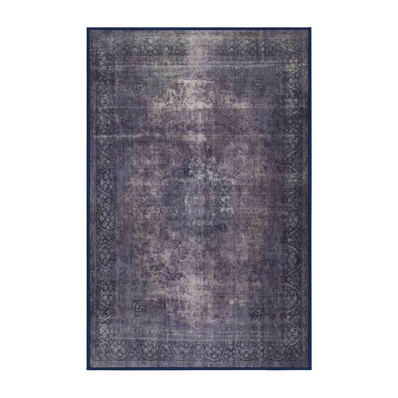Tapis traditionnel gris anthracite / beige Antin, Rectangle 5 pi x 7 pi