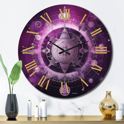 Horloge murale Mystical Fuchia Sacred Chakra