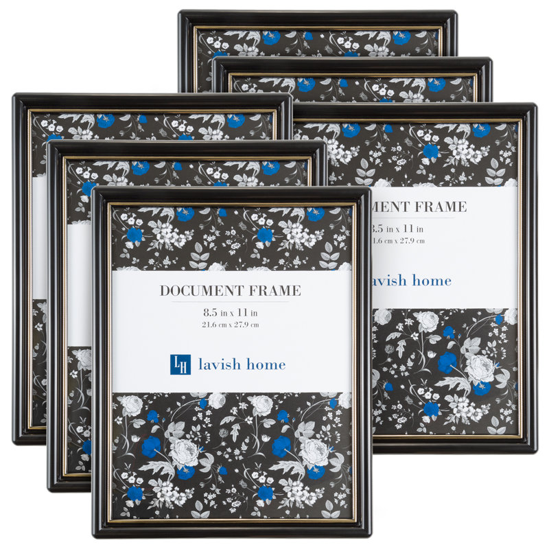 6 Piece Picture Frames - 8.5x11-Inch Document Frame Pack for Picture Gallery Wall with Hangers - Vertical or Horizontal