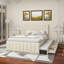 Lit plateforme double tapissier avec lit gigogne simple et 3 tiroirs, tissu en lin-108949100