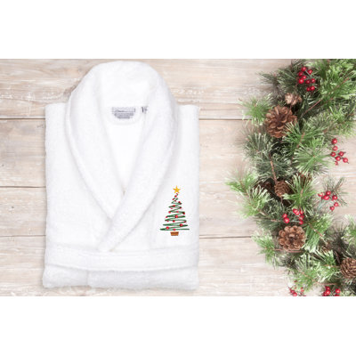Peignoir en coton de noël brodé 100% coton turc