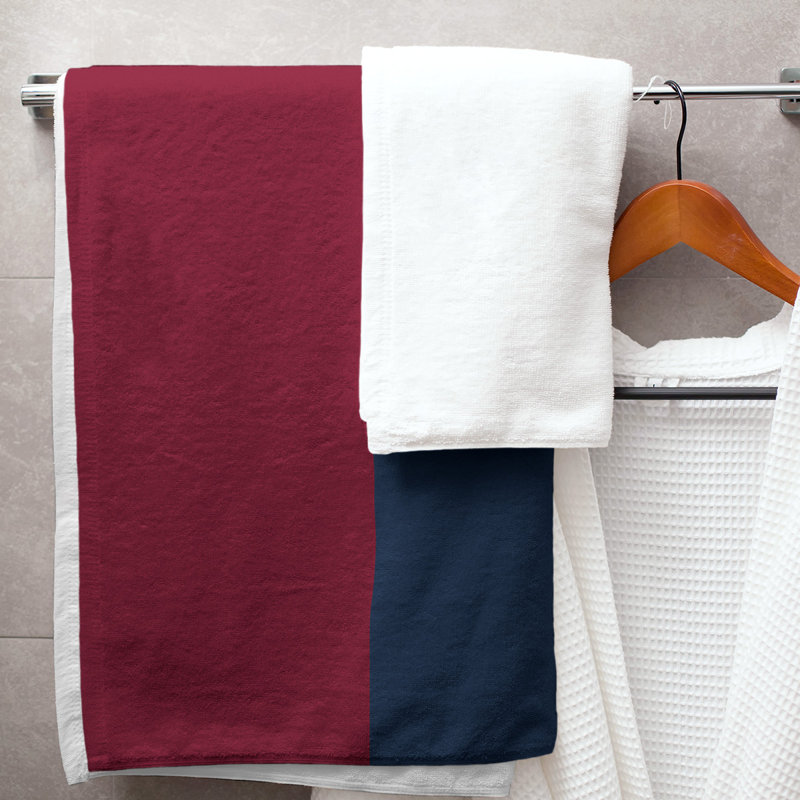 Winnipeg Lightweight Bath Towel, Red/Polar Night Blue/Red, Microfiber