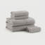 Ensemble de serviettes de bain en jacquard 100% coton gris gaufré Spa 6 pièces-1131832642