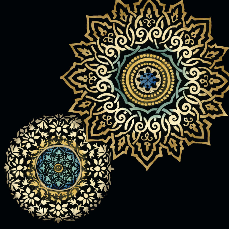 Midnight Rosette I - Wrapped Canvas Print, 91cm H x 91cm W x 3.8cm D