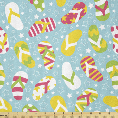 Crystal-Rose Colourful and Different Double Pluggers on Star Filled Backdrop Multi-Purpose Fabric