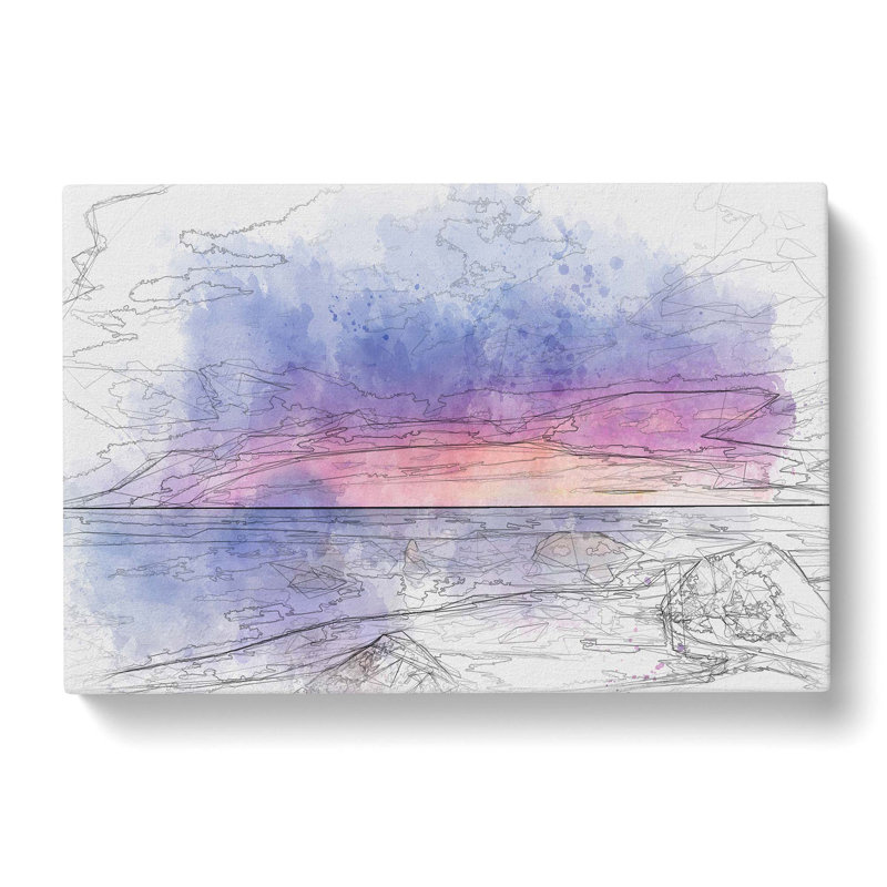 A Beach In Spain In Abstract - Wrapped Canvas Print, 50cm H x 76cm W x 3cm D