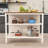 Doudy Farmhouse Solid Wood Kitchen Island with Spacious Tabletop and Open Shelves-275528721