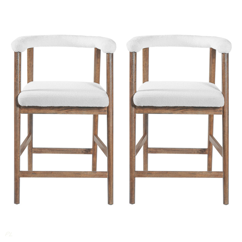Tabourets de bar de 24,5 po de hauteur avec dossier, tabourets de comptoir confortables pour îlot de cuisine / salle à manger, ensemble de 2