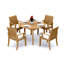 Lagos Outdoor - Piece Teak Dining Set-864313362-1026712271