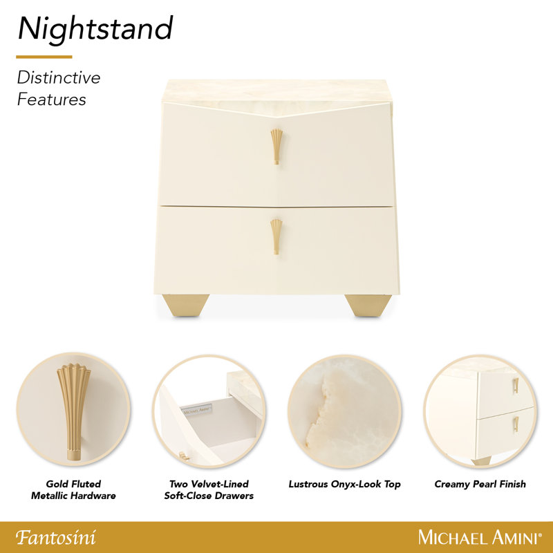 Fantosini Nightstand - Creamy Pearl