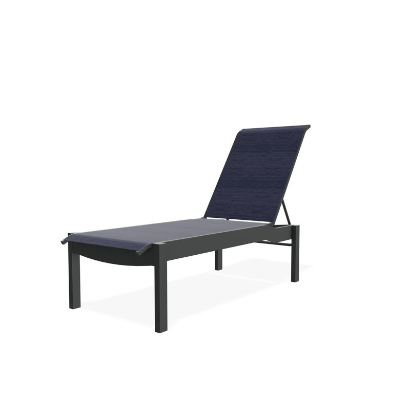 Chaise longue sans accoudoirs empilable en polymère avec accoudoirs Leeward, Destiny Steel, Graphite