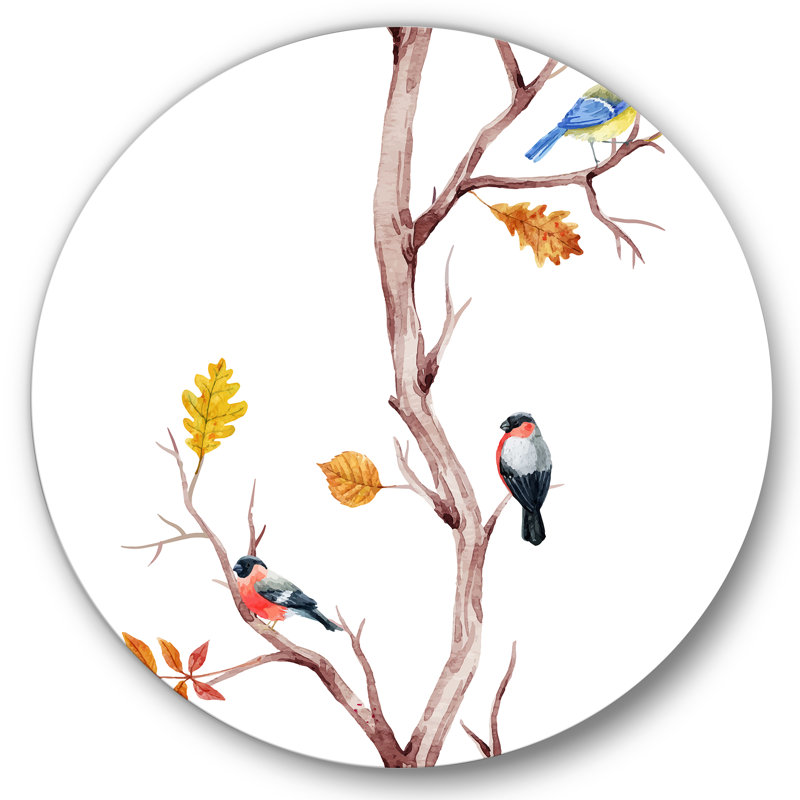 «Little Birds on the Tree Branches IV», reproduction d'art, H 36 po x l 36 po x P 1 po