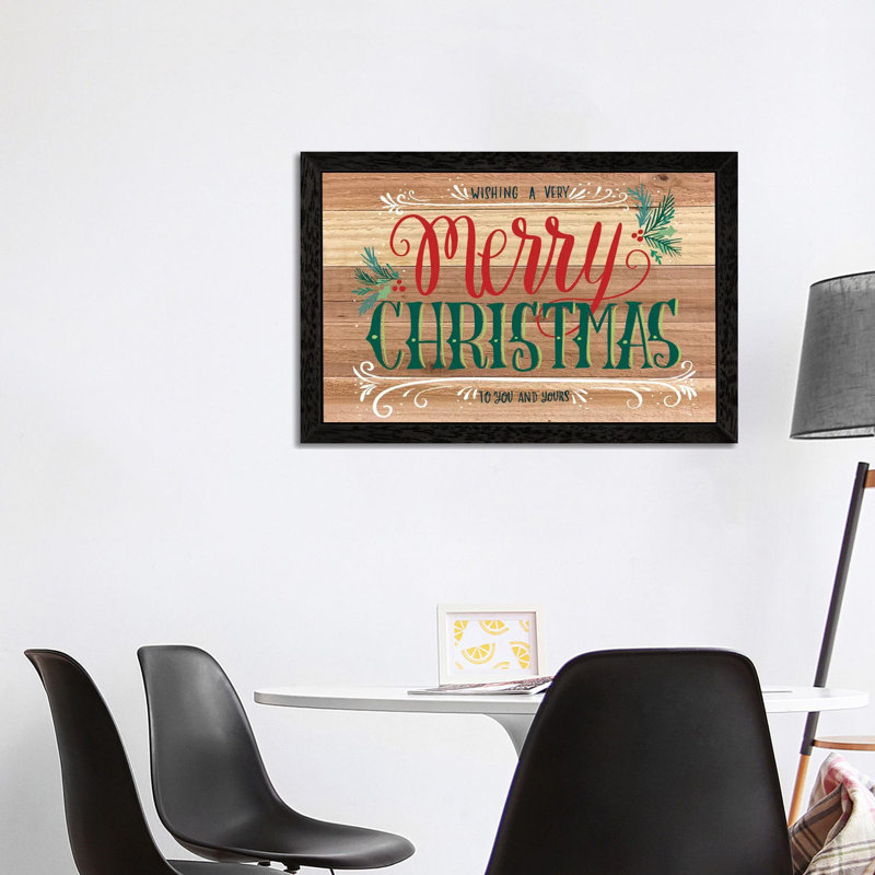 Christmas Greenery III by Amanda Mcgee - Print on Canvas, 101.6 cm H x 66.04 cm W, Black Floater Framed