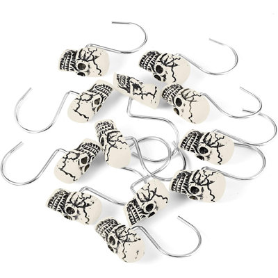 Spooky Skull Shower Curtain Rings, 12-pack
