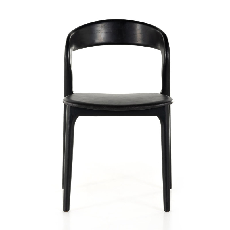 Kayla Leather Dining Chair, Black, Sonoma Black Top Grain Leather