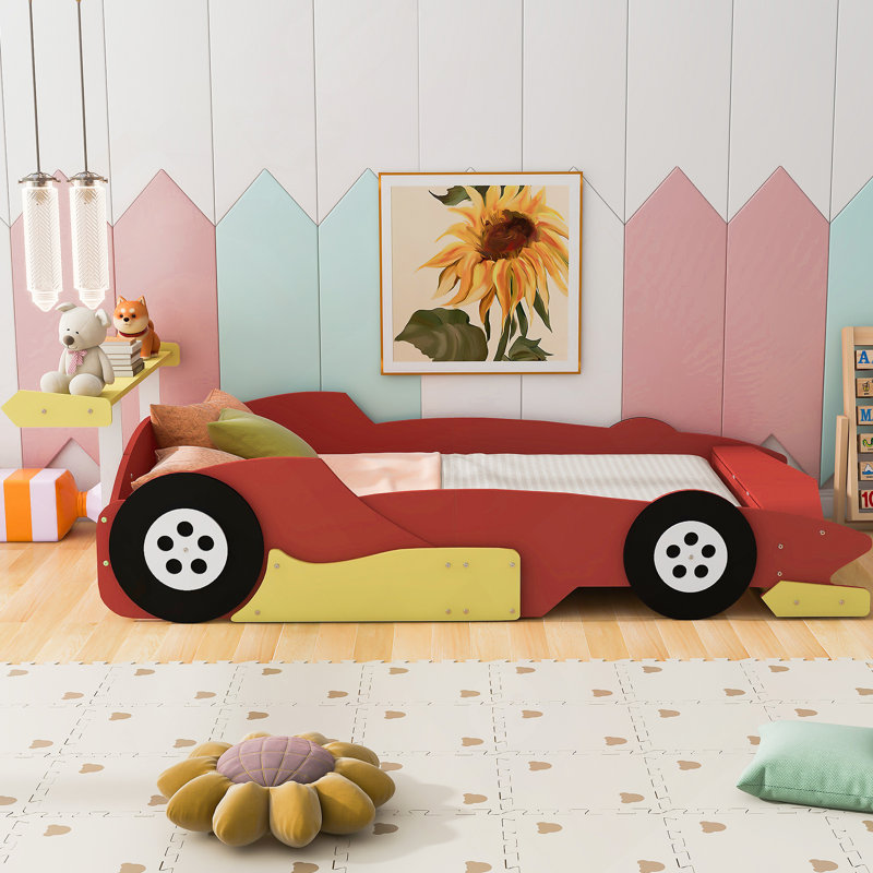 Lit plateforme avec roulettes Race, Rouge