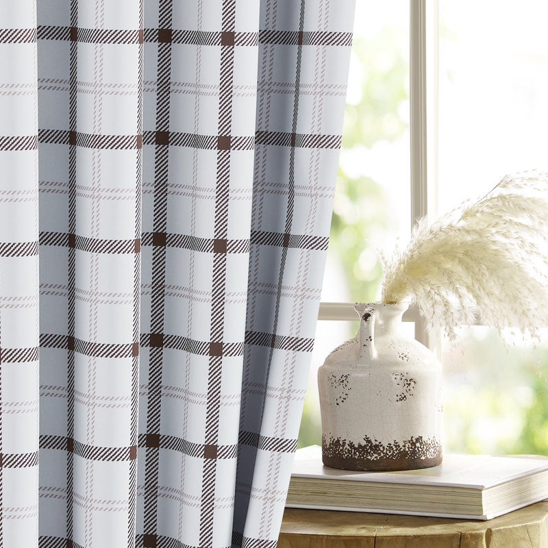  Farmhouse Buffalo Plaid Curtains, Plaid 100% Blackout Buffalo Check Pattern Bedroom Rod Pocket Back Tab Gingham Curtains, 2 Panels
