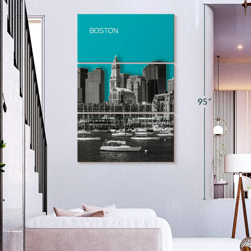 Horizon moderne de Sirci à Boston, H 74 po x l 48 po