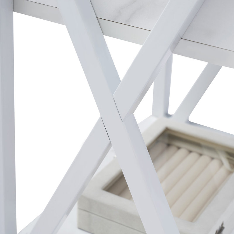 Schreffler End Table with Storage, White