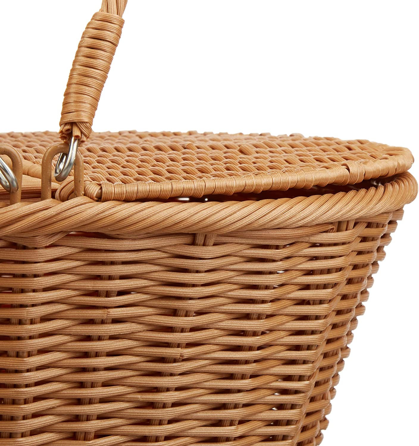 Bay Isle Home™ Poly-wicker Picnic Basket | Measures 16" X 13.5" X 7.5" | For Picnics, Parties And Bbqs | Hand Woven Polypropylene Fibers That Will Last