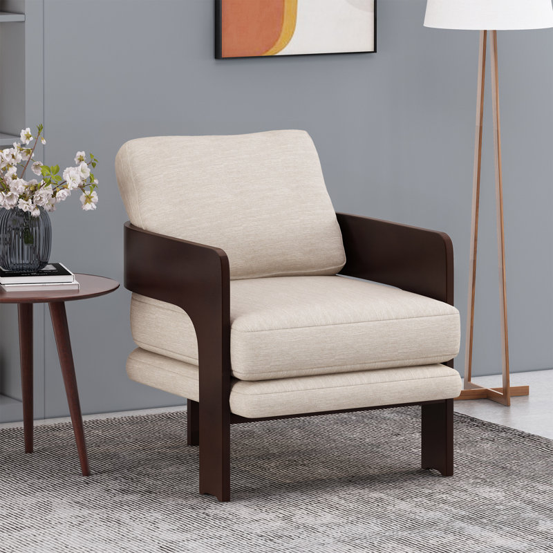 Fauteuil l 27 po en polyester, Beige