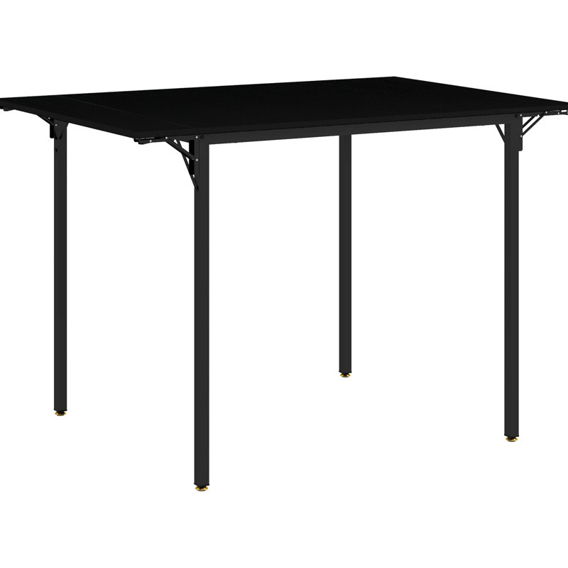 Table de salle à manger industrielle pliante, conception à abattants pour petits espaces, noire, table polyvalente pour économiser de l'espace, noir 2-4, espaces appropriés