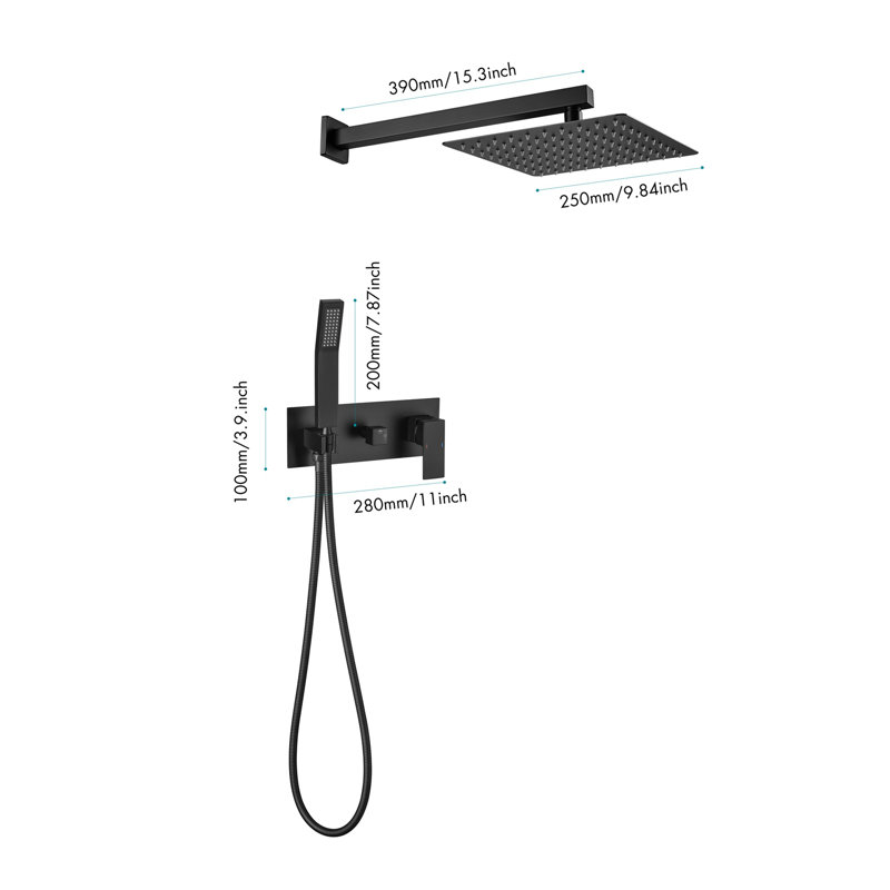 Luxury Rain Shower System with Handheld Sprayer